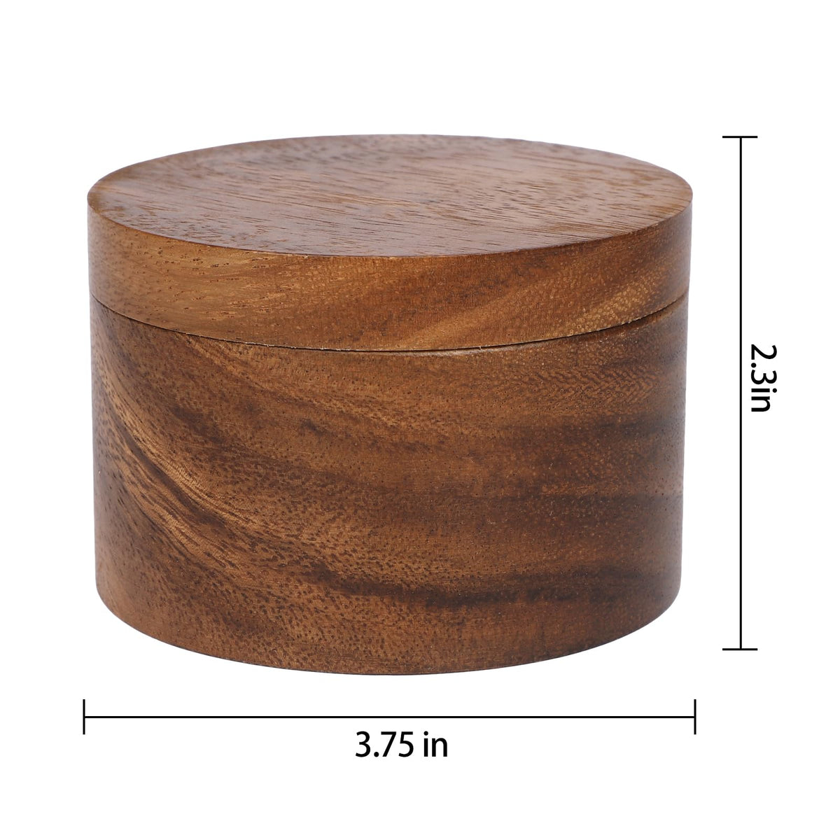 ZOVANO Acacia salt cellar magnetic lid seals moisture for dry storage