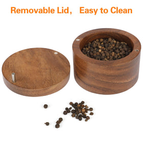 ZOVANO Acacia salt cellar stored salts and spices