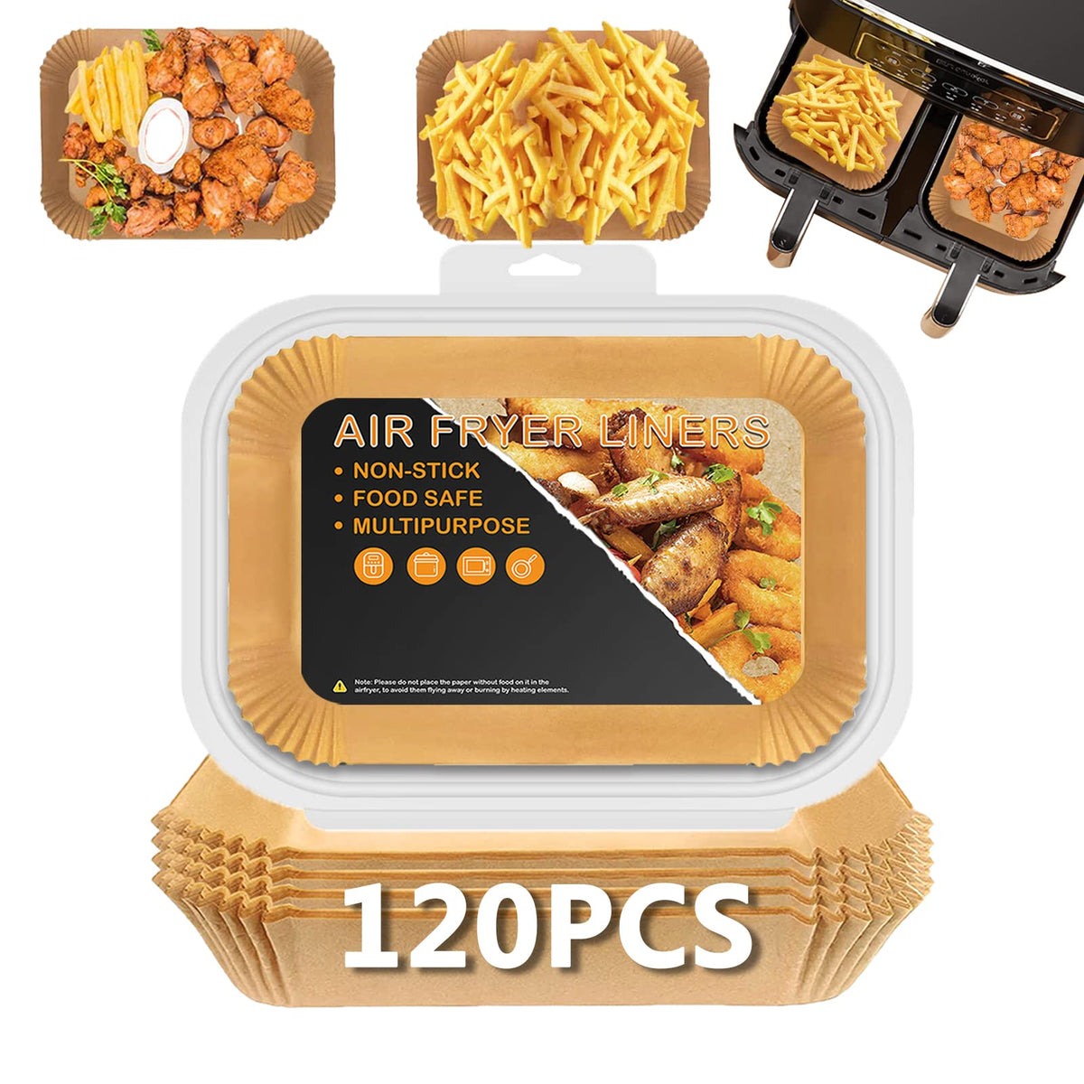ZOWVAAM Bella 4Qt Slim liners arranged in a rectangle for easy air frying.