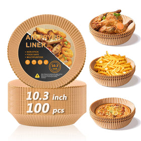 ZOWVAAM air fryer liners round 10.3-inch fit Chefman 8qt for easy cleanup.