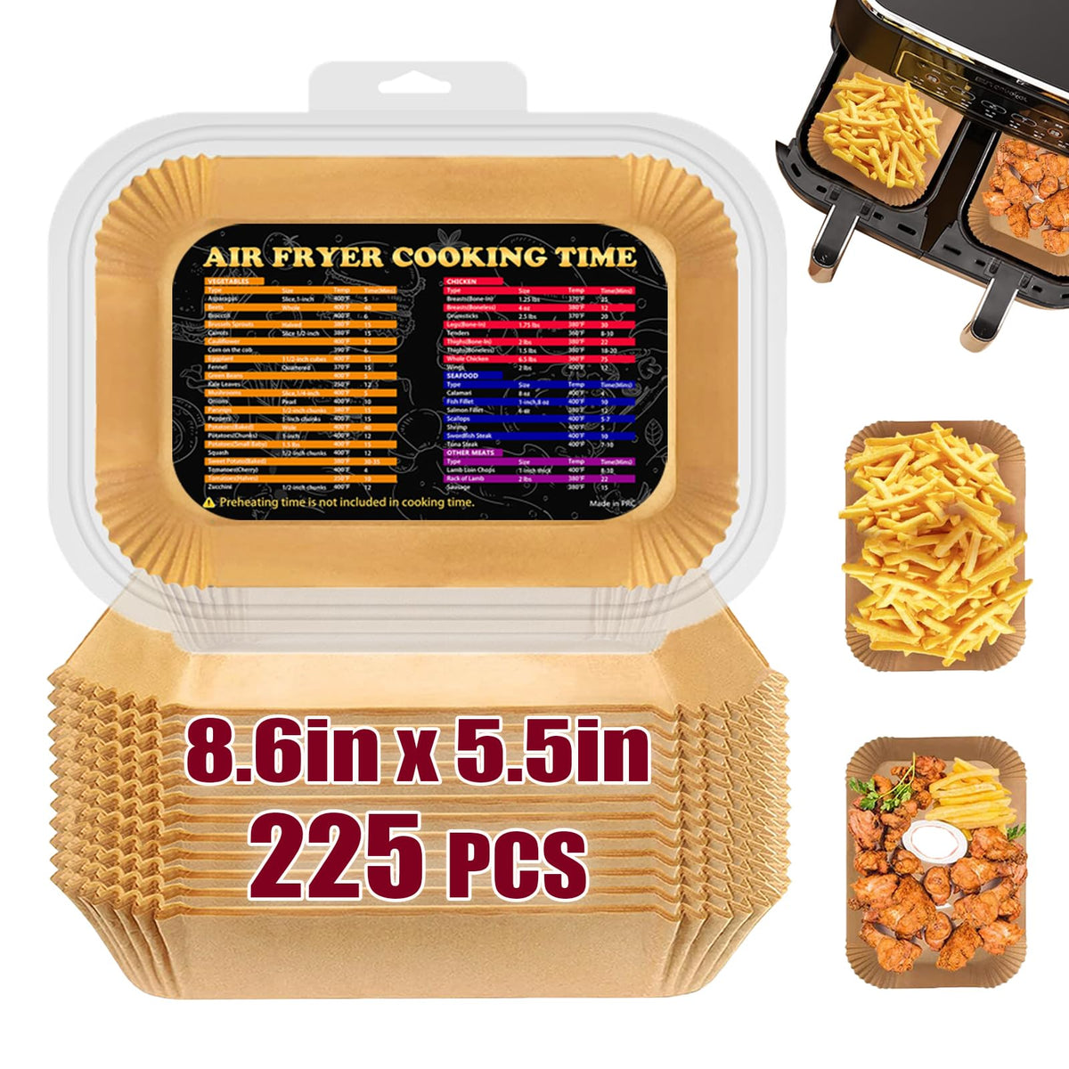ZOWVAAM Ninja dual-basket liners fit Ninja DZ201/DZ401/DZ550/SL401 for mess-free cooking.