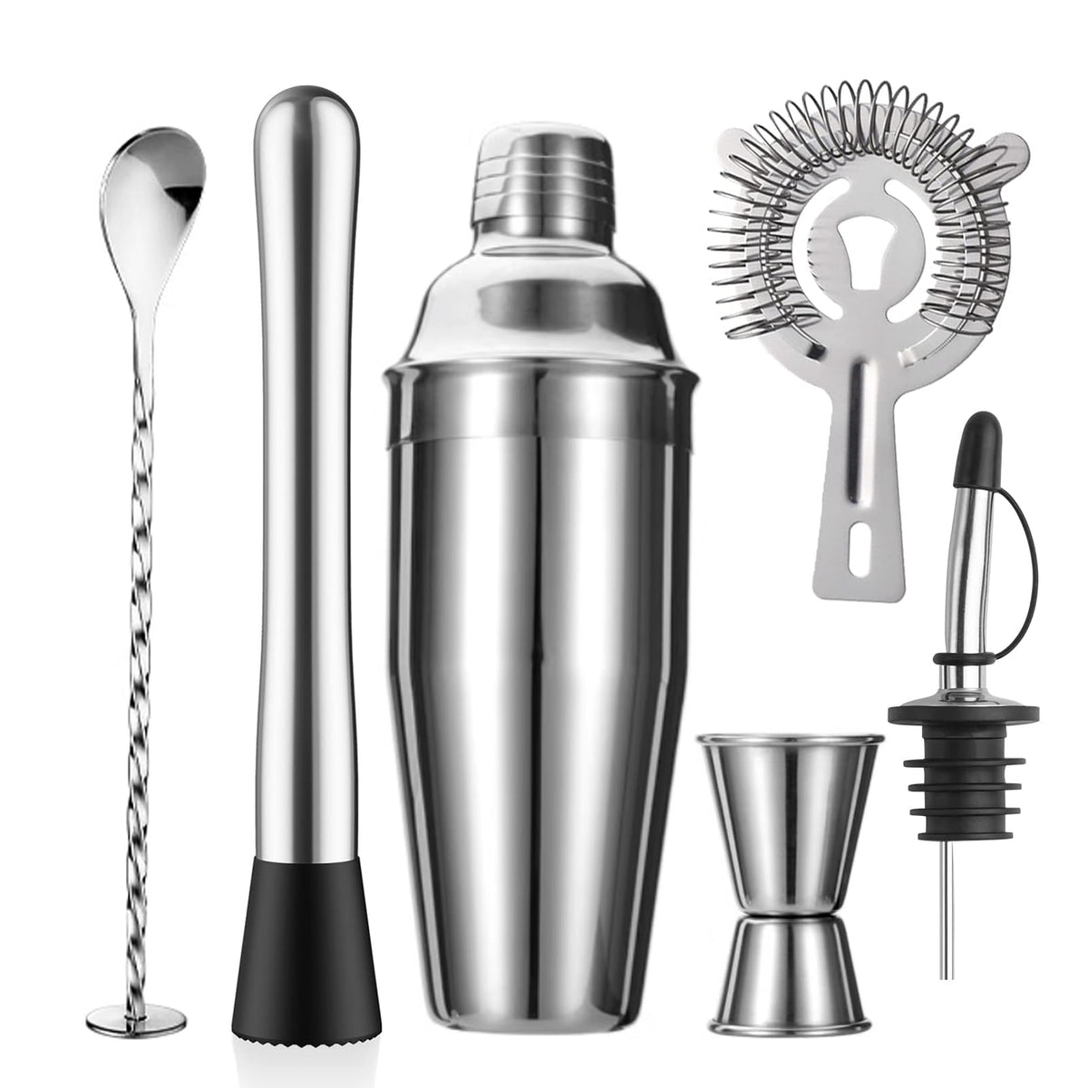ZPUFAW 24oz cocktail shaker with mirror finish for leak-proof mixing.