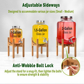 Foldable bamboo stand designed for easy transport and compact storage.
