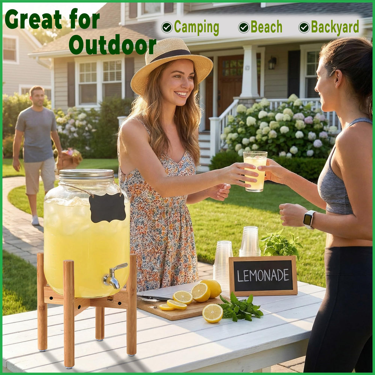 Stand features rubber foot pads to protect surfaces and prevent slipping.