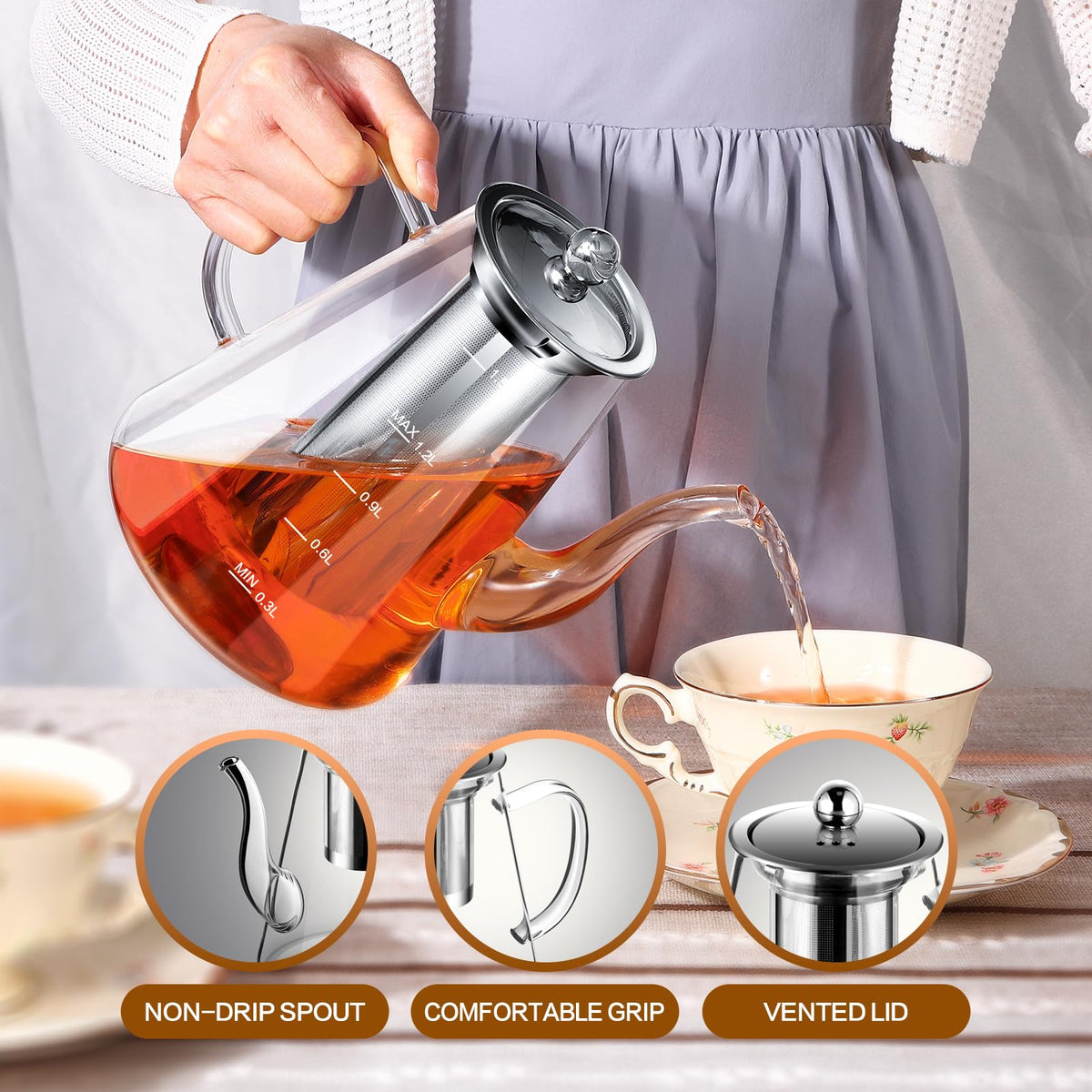 Zpose clear glass lets you monitor brew strength at a glance.