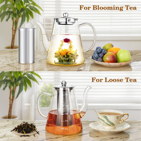 Zpose teapot’s sturdy base provides stable placement during serving.