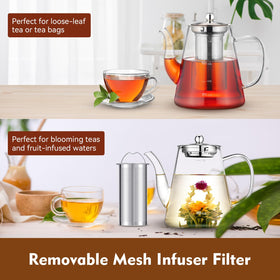 Zpose teapot with ergonomic handle ensures comfortable pouring every time.