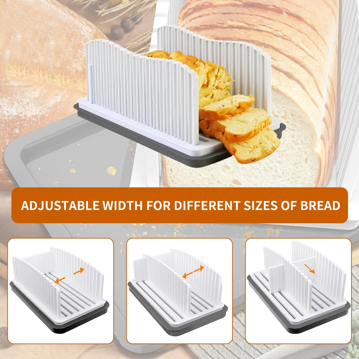 ZQZXD bread slicer crumb tray helps keep countertops clean during slicing