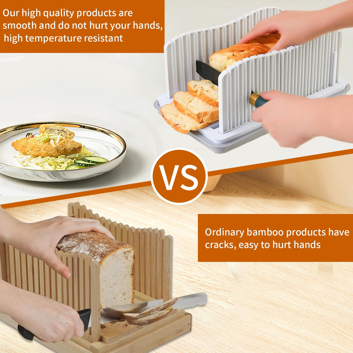 ZQZXD bread slicer detachable length guide for custom thickness and storage
