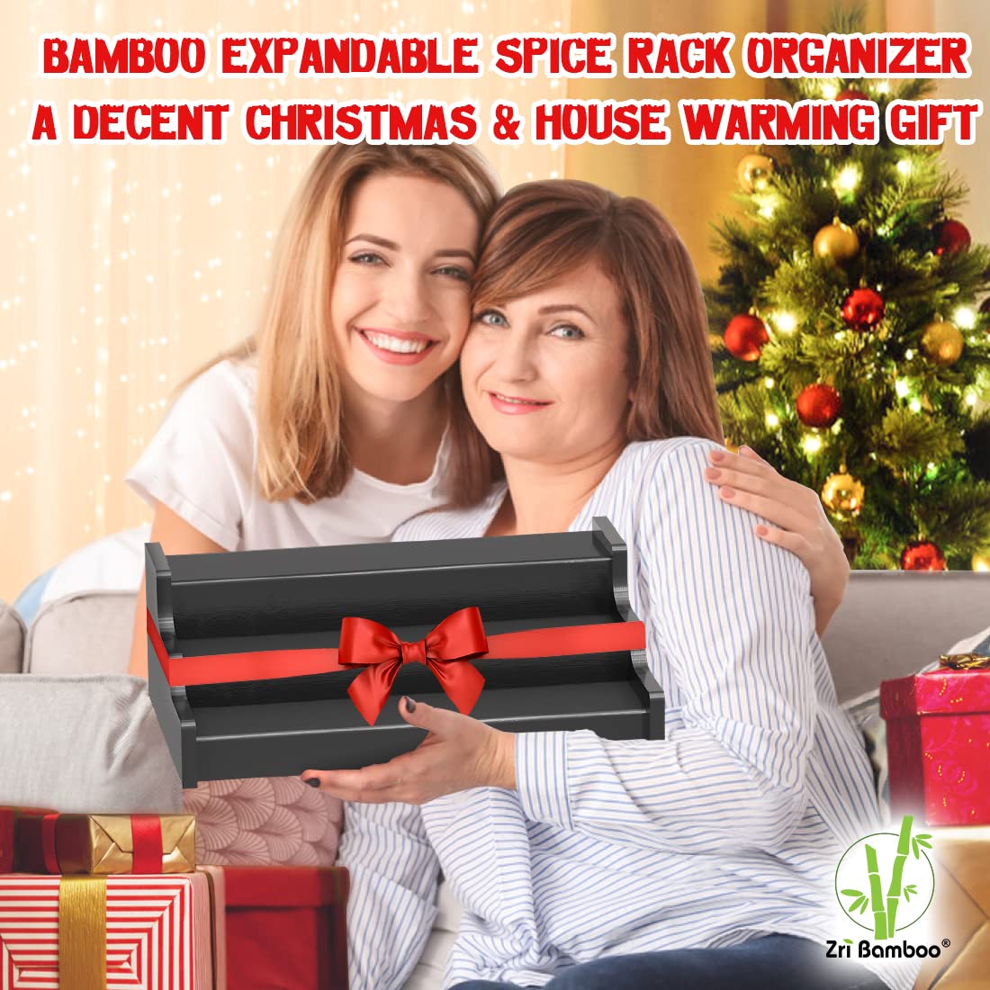 Zri Bamboo spice organizer in cabinet for vitamins and jars.