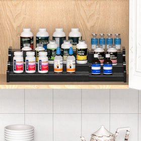 Zri Bamboo spice rack expandable width 12-22 inches keeps your space flexible.