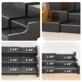 Zri Bamboo spice rack for kitchen cabinet with a modern black finish.