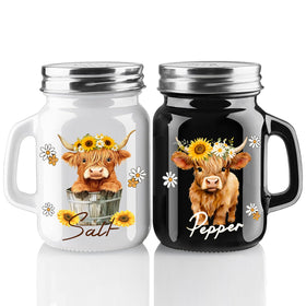 ZRMVRO Highland cow salt and pepper shakers add playful decor and practical seasoning.