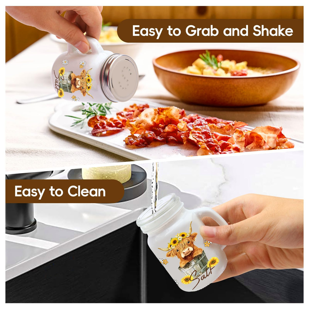 ZRMVRO pepper shaker spiral-neck design simplifies refilling and cleaning.