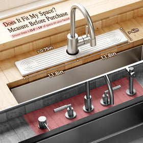 Zrpot mat with anti-slip grooves under faucet for stability