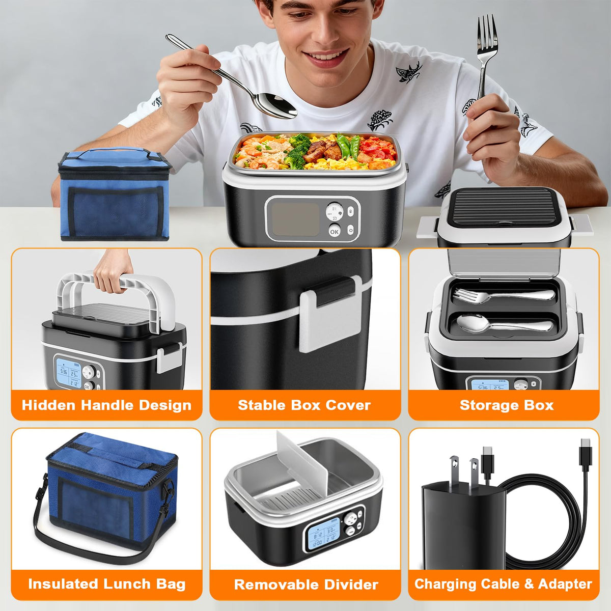 ZRYBOMY complete heated lunch set with utensils