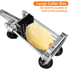 ZSCOOKLY French Fry Cutter ergonomic handle reduces effort during slicing.