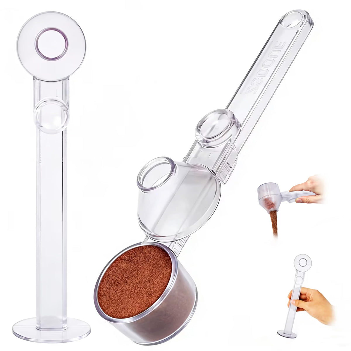 Zsdoue 2Tbsp coffee scoop with funnel for precise dosing.
