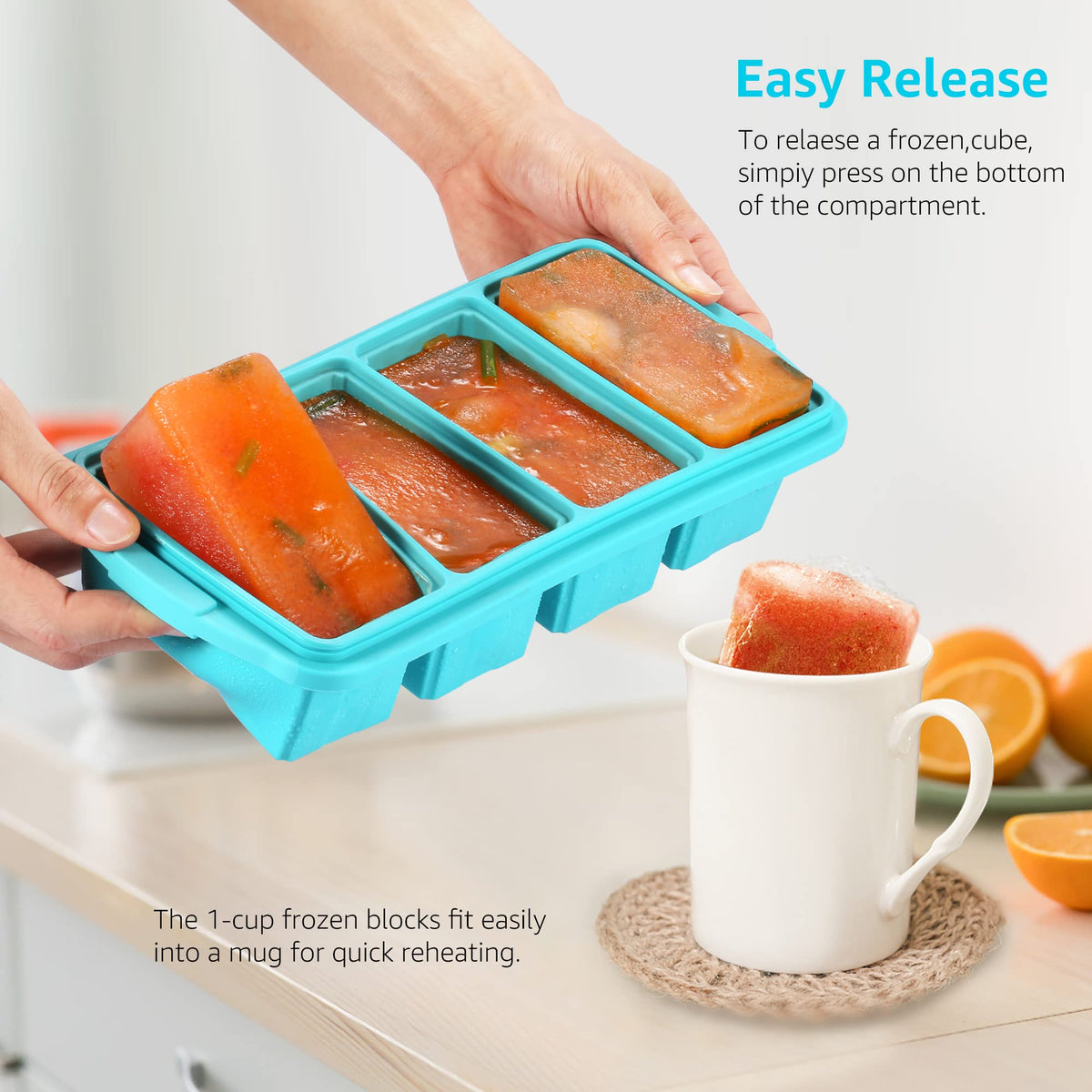 Ztomine reinforced-frame freezer tray ensures stable filling.