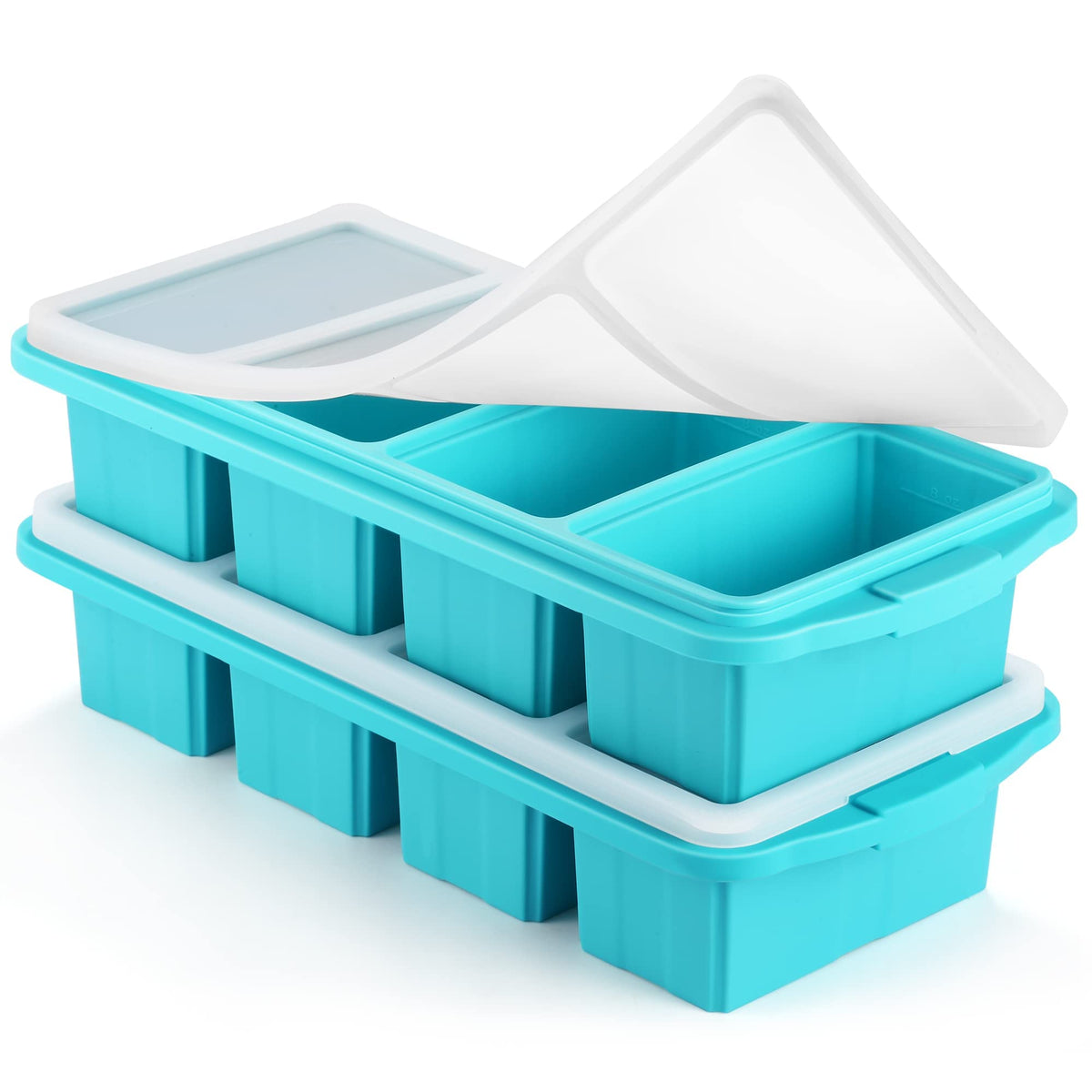 Ztomine silicone freezer tray with lid for airtight storage.