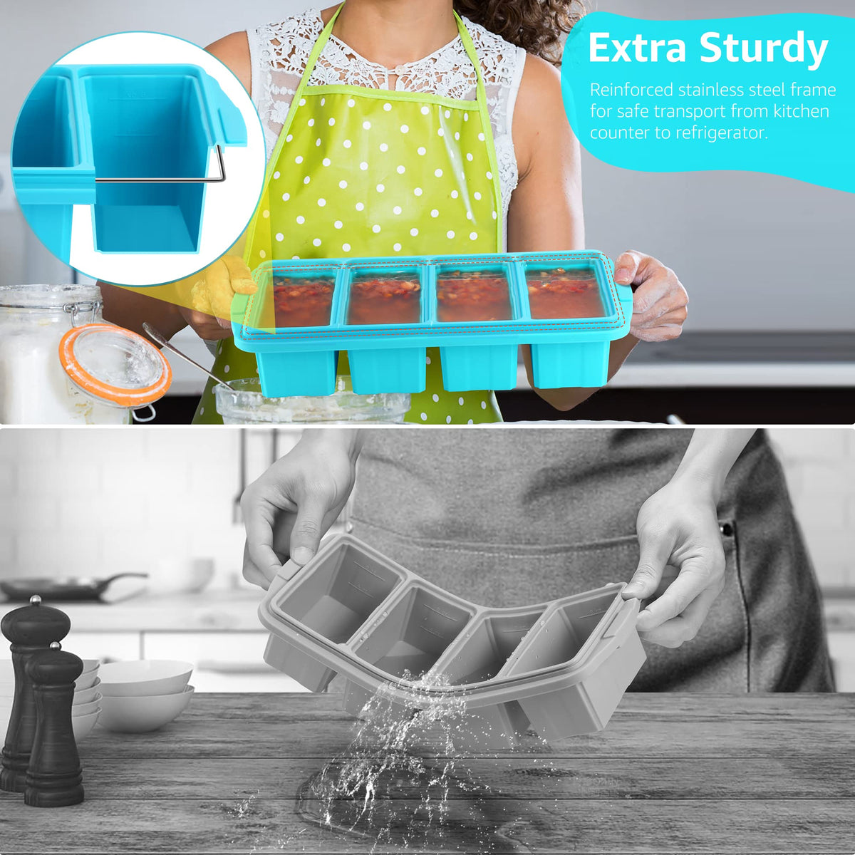 Ztomine tray with two fill lines for precise portions.