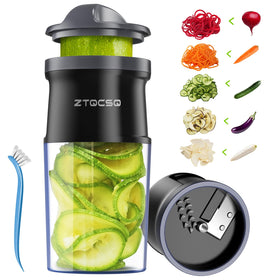 ZTQCSQ 4in1 vegetable spiralizer with dial switch for quick mode changes to veggie noodles