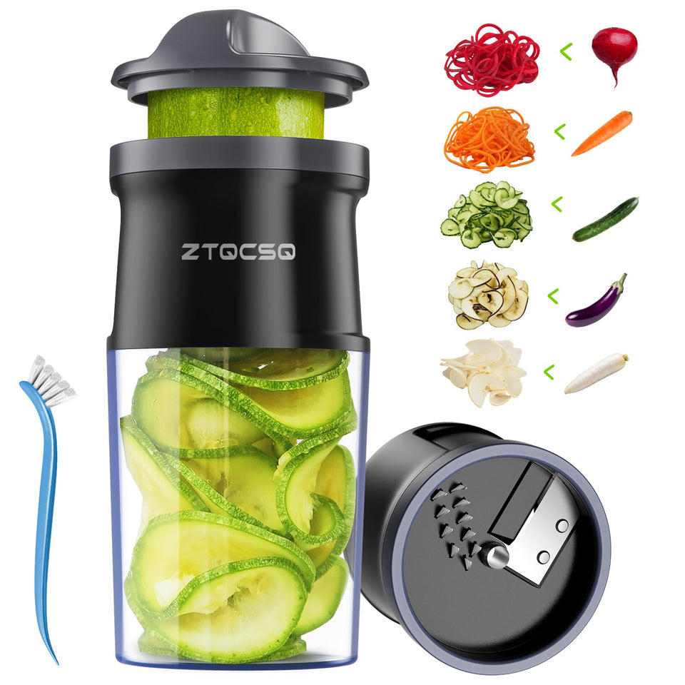 ZTQCSQ 4in1 vegetable spiralizer with dial switch for quick mode changes to veggie noodles