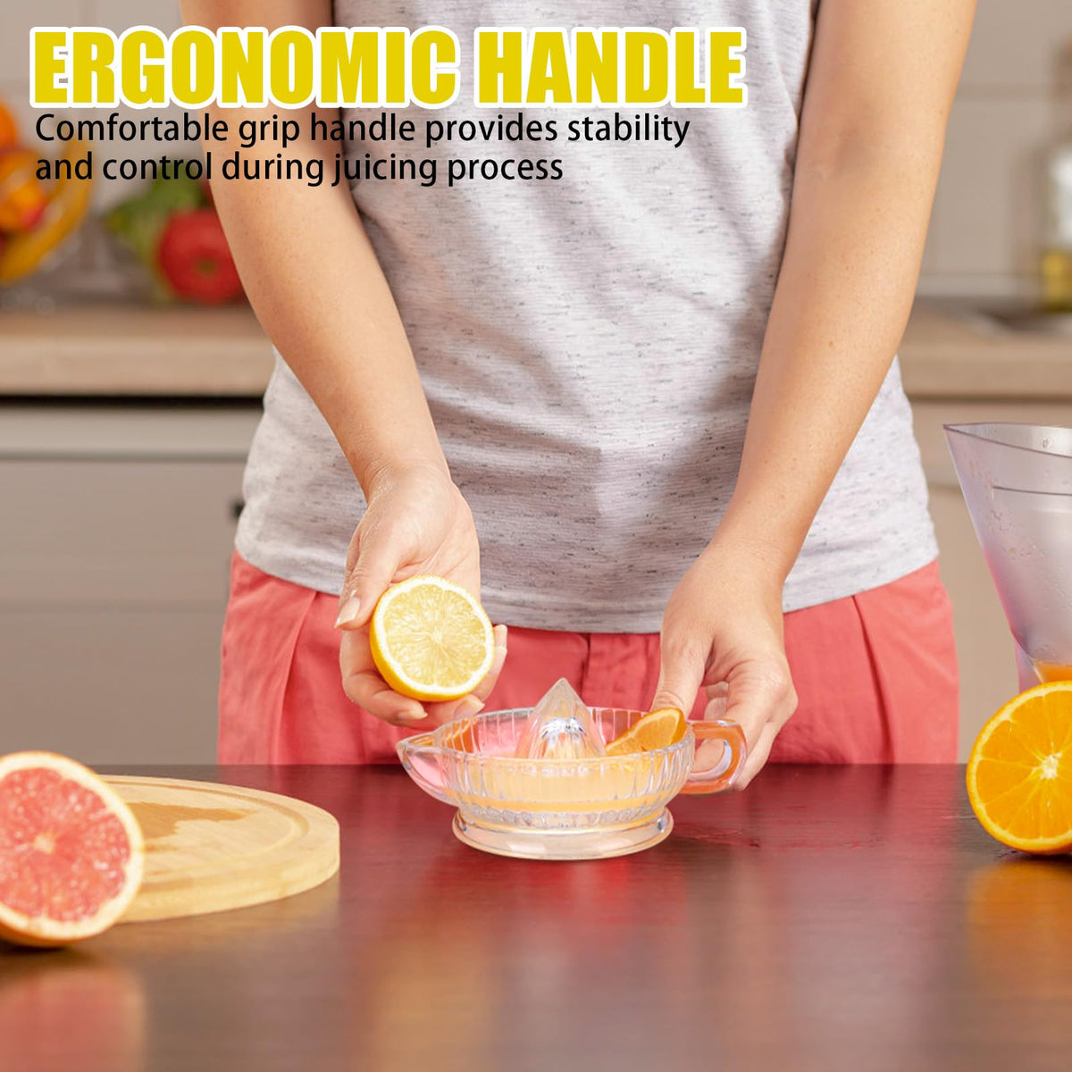 ZTTM Dishwasher-safe glass juicer for quick, effortless cleanup.