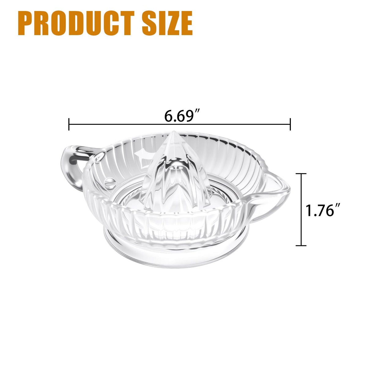 ZTTM Heavyweight glass citrus juicer, durable and keeps juice pure.