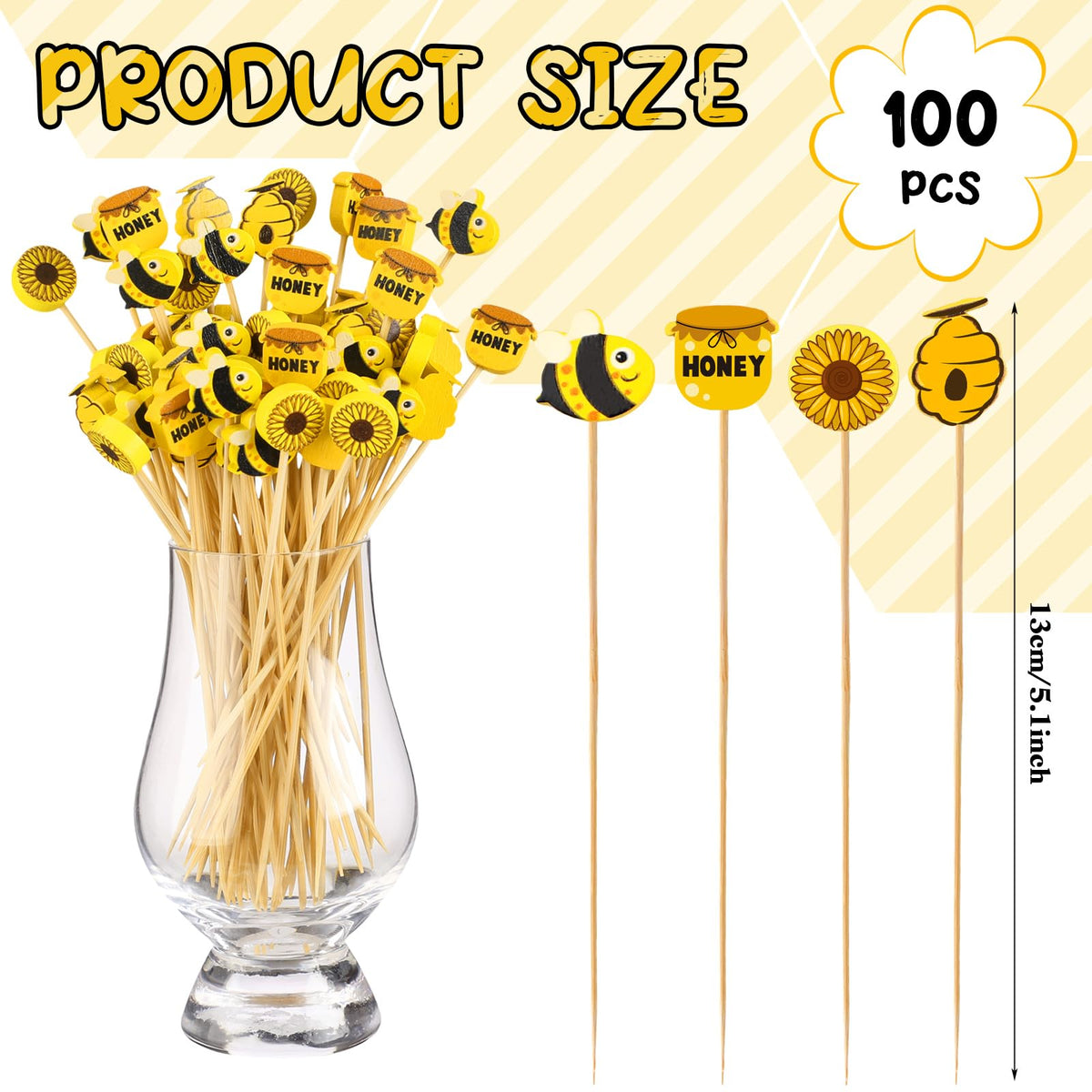 Zubebe Summer Bees honey-pot picks bring whimsical charm to desserts and skewers