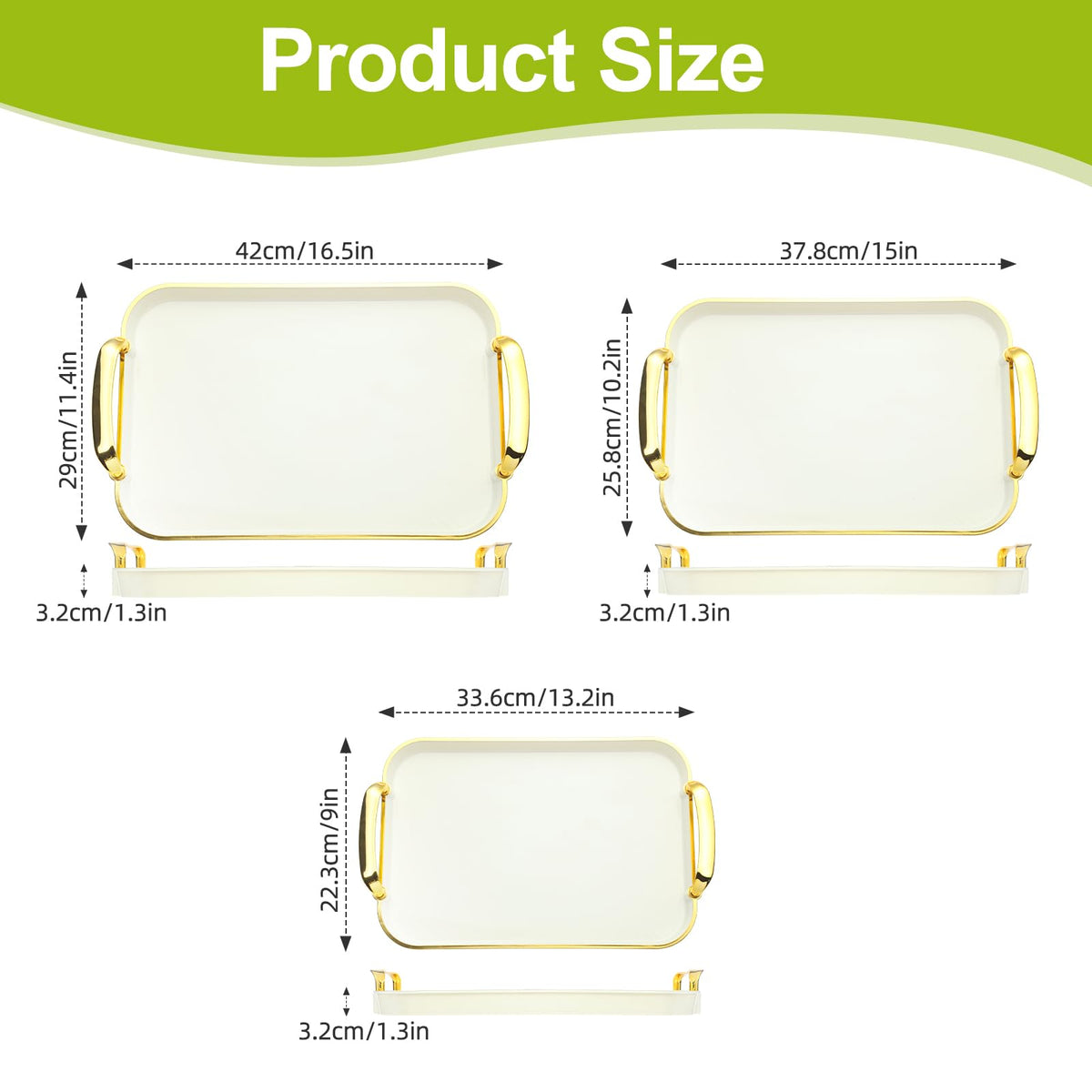 Zufudo cream-gold plastic trays on a table highlight stackable design.