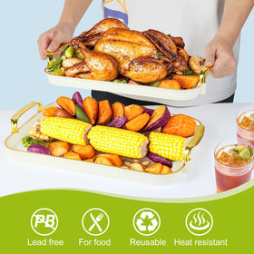 Zufudo high-density plastic trays resist drops better than porcelain.