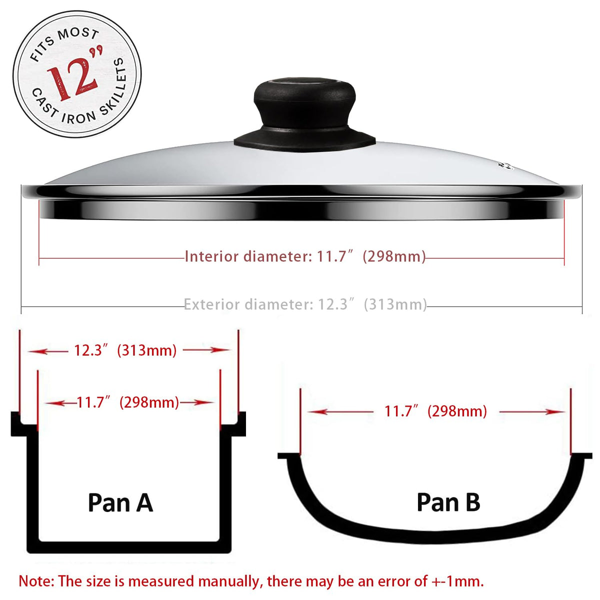 ZUIHUI glass lid with steam vent for moisture control