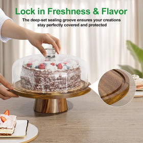 ZUJJAFY clear acrylic dome preserves presentation while showcasing treats.