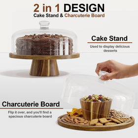 ZUJJAFY polished acacia wood base provides stable, lasting display.