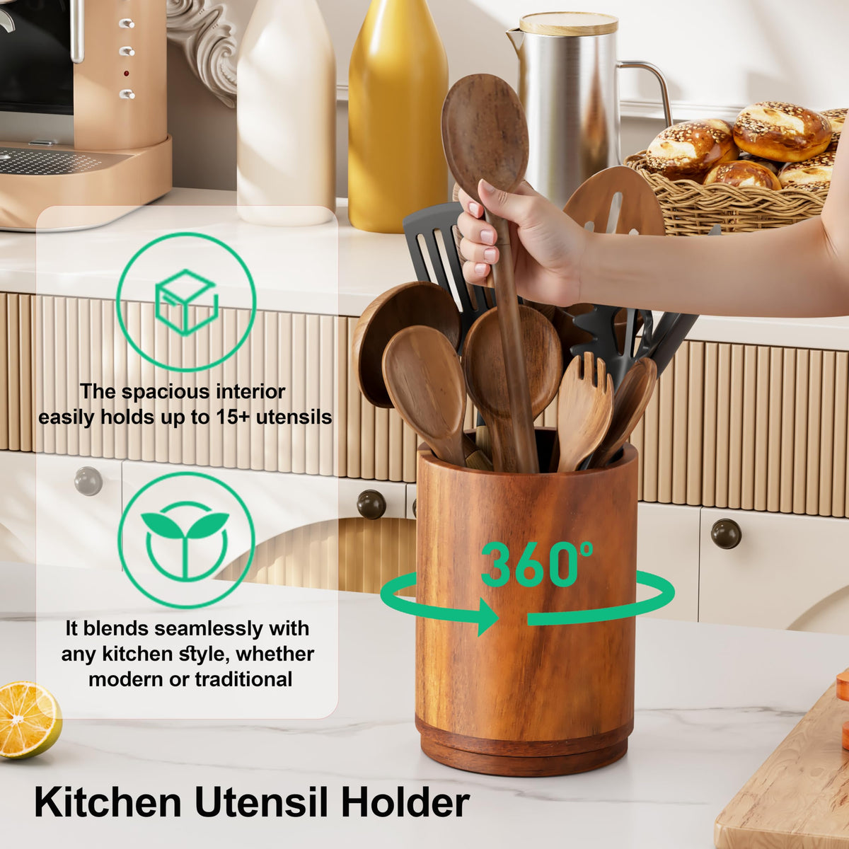 ZUJJAFY Utensil Holder gift-ready design suits housewarmings and weddings