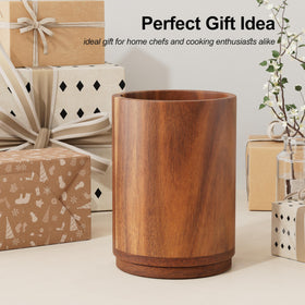 ZUJJAFY Utensil Holder natural-aesthetic fits rustic or modern kitchens