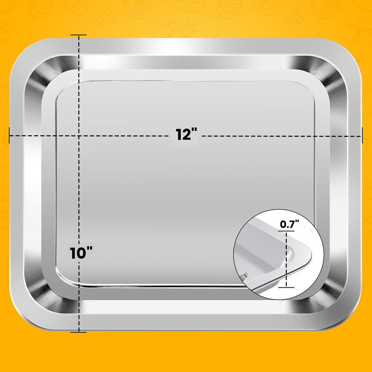 Closeup of food-grade stainless steel surface on ZuKaYeHome grill pan.