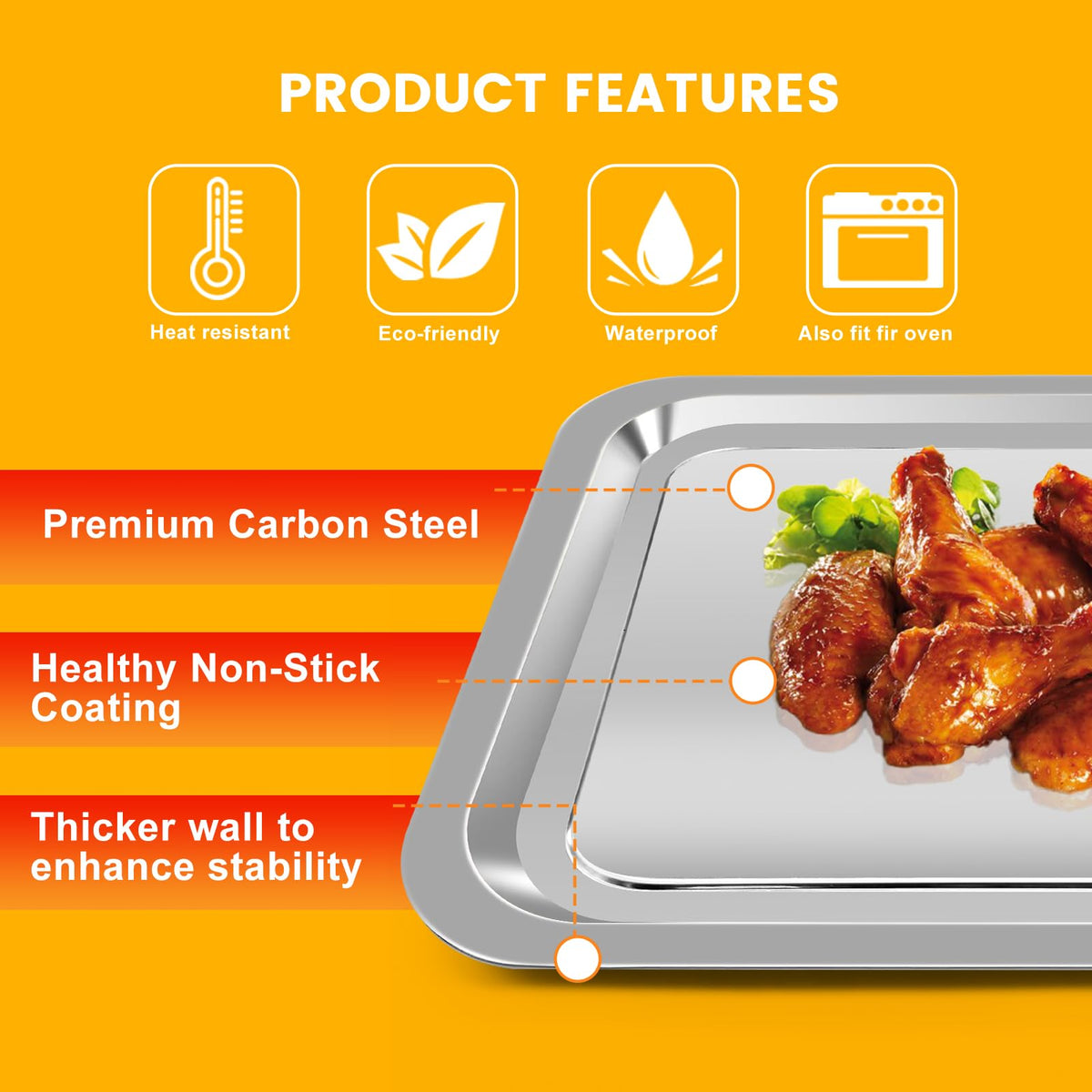 Pan used for vegetables and fries cooking with even heat distribution.