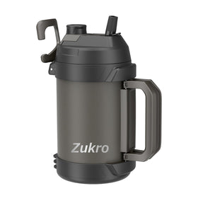 Zukro 1-gallon insulated stainless steel jug keeps beverages cold longer for outdoor adventures.