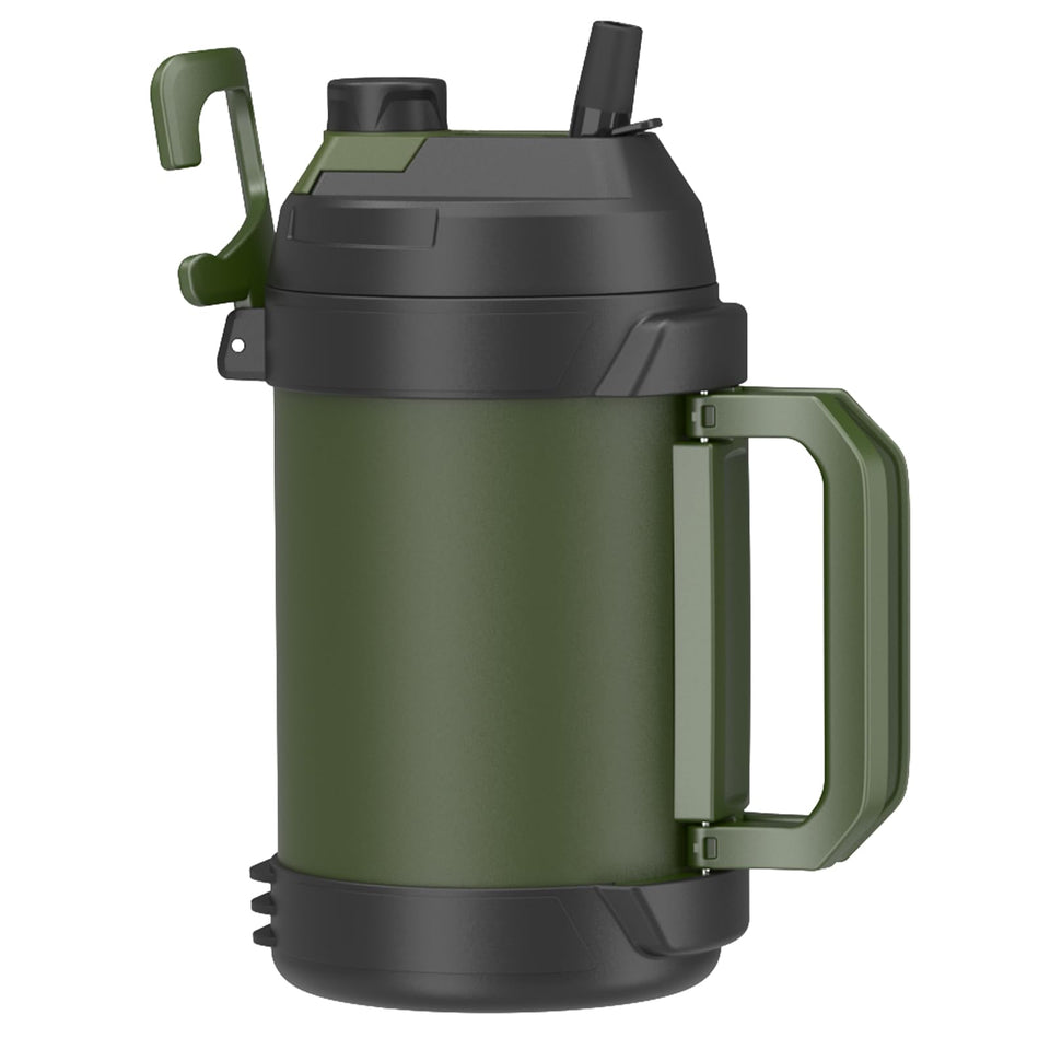 Zukro 1-gallon green water jug exterior in stainless steel finish