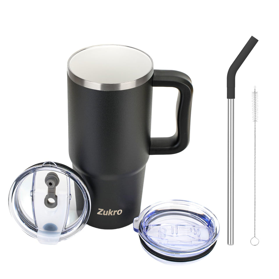 Zukro 24 oz ceramic interior tumbler preserves flavor for coffee and tea