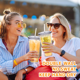 Zukro condensation-free tumbler protects desks and car cup holders.