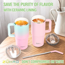 Zukro double-wall vacuum insulation keeps drinks hot or cold