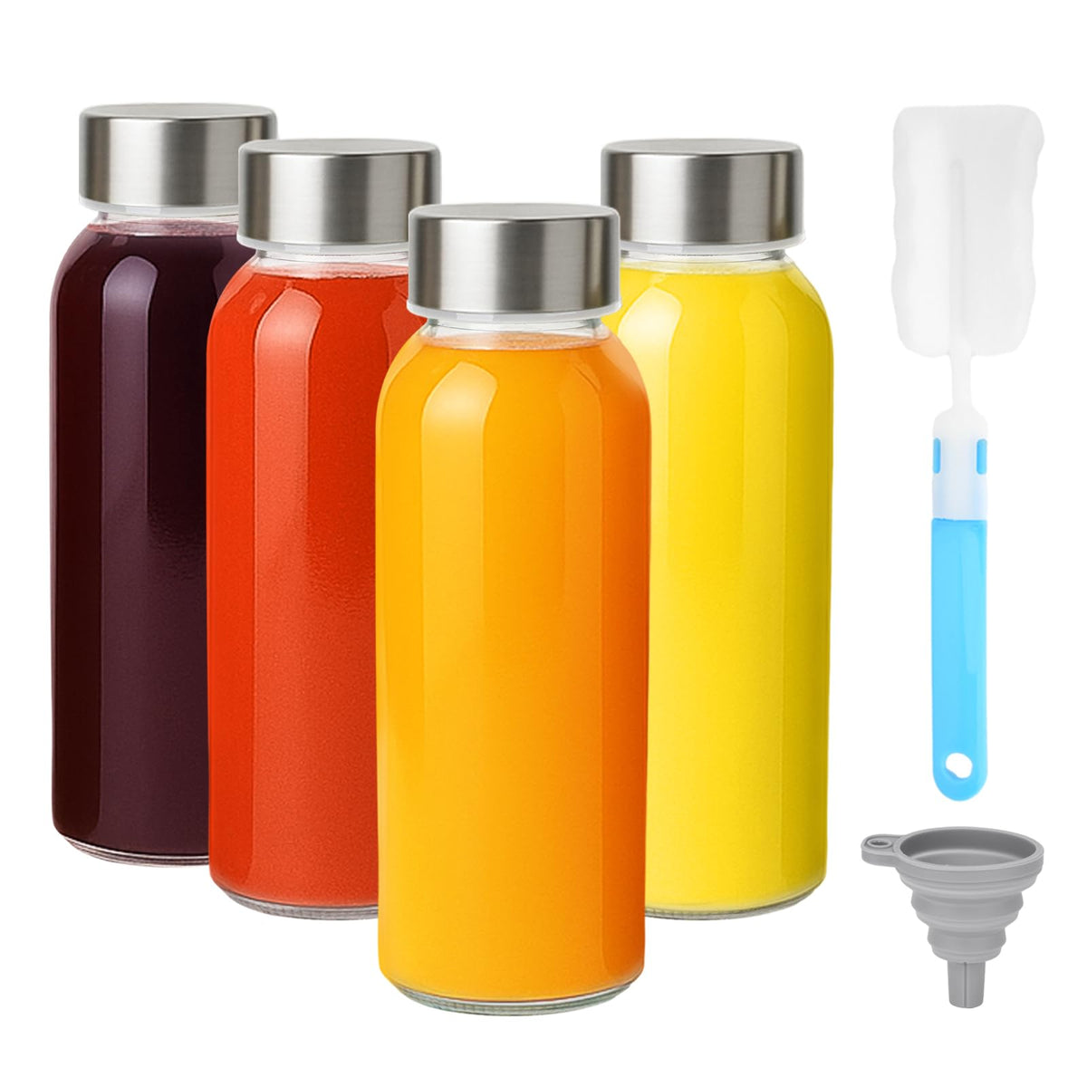 Zukro glass bottle with airtight cap for mess-free juicing on the go