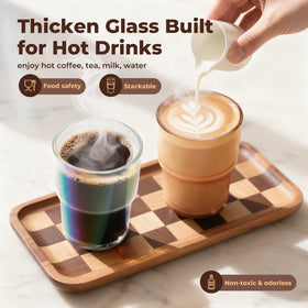 Zukro glass tumbler with 2-in-1 leakproof lid for travel and sipping