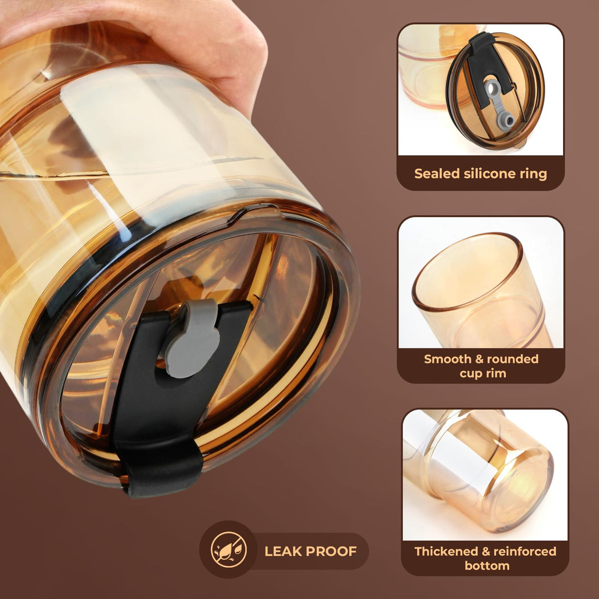 Zukro wide-mouth glass cup for easy ice and fruit filling