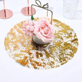 Zulaniu gold doilies mesh pattern placemats add luxe sparkle to weddings and celebrations.