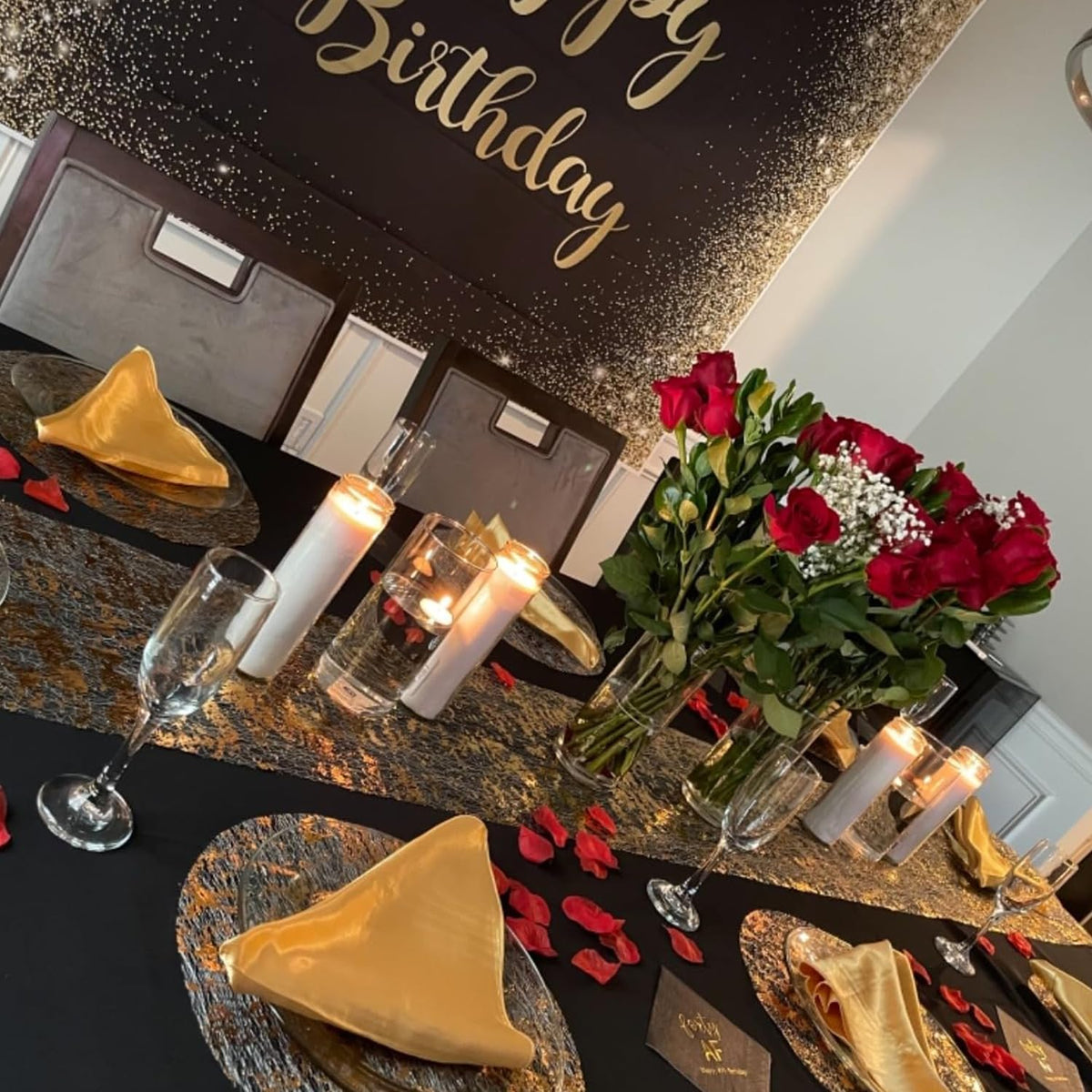 Zulaniu metallic foil gold placemats bring subtle shimmer to festive dining experiences.