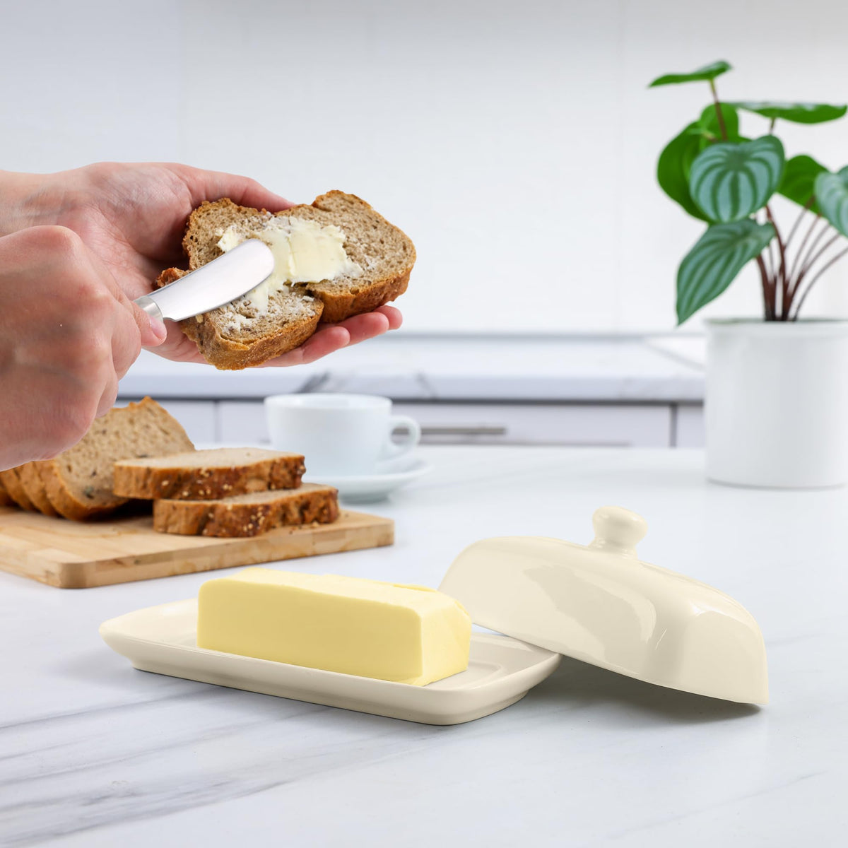 Zulay porcelain material emphasis on durable, microwave-safe construction.